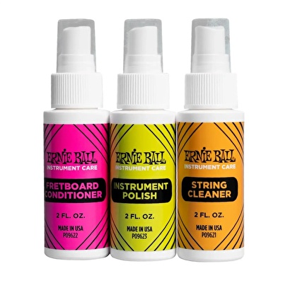 ERNIE BALL P04225 3lü Cila Seti ve Microfiber Temizlik Bezi Gitar Temizlik Ve Bakım Ürünü